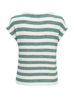T-shirt Only Bianco Verde Lira a righe 15252103 /Chinois Green ONLY 