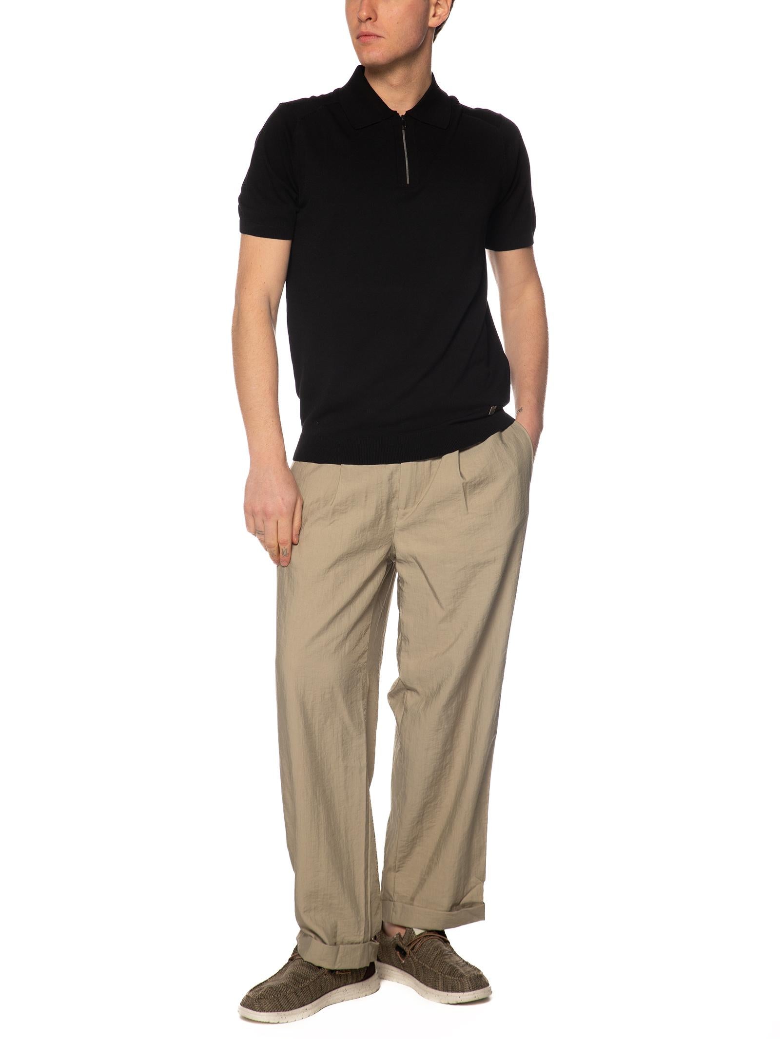 Polo Block Eleven Nero in maglia mezza zip 01APOLLO NERO BLOCK ELEVEN 