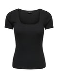 T-shirt JDY Nero Lucky scollo a U 15370201 /Black JDY 