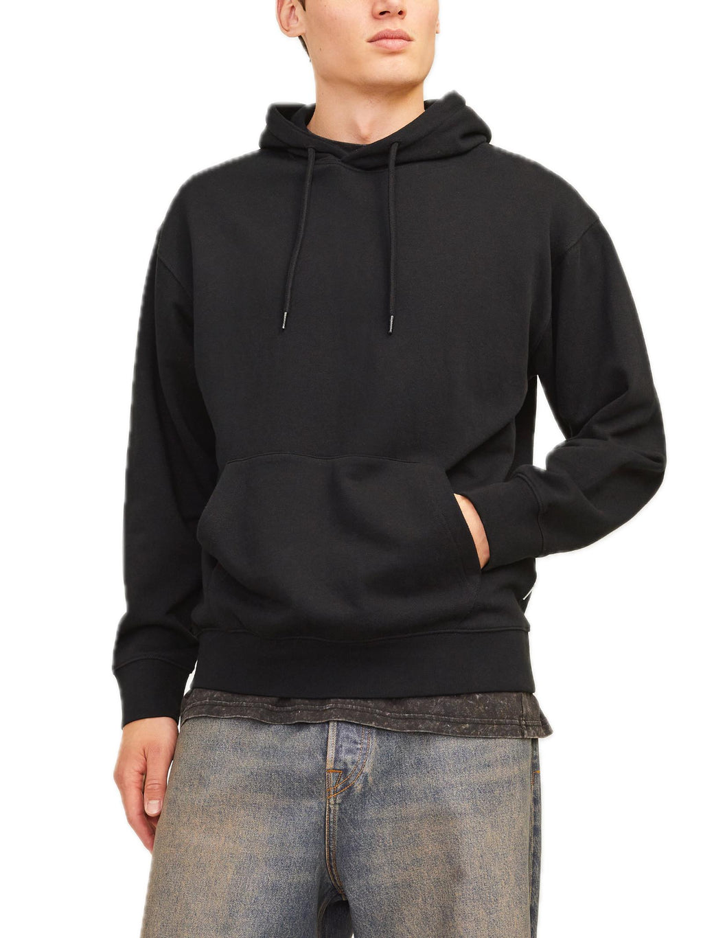 Felpa Jack & Jones Charge Nero con cappuccio 12257852 /Black JACK & JONES 
