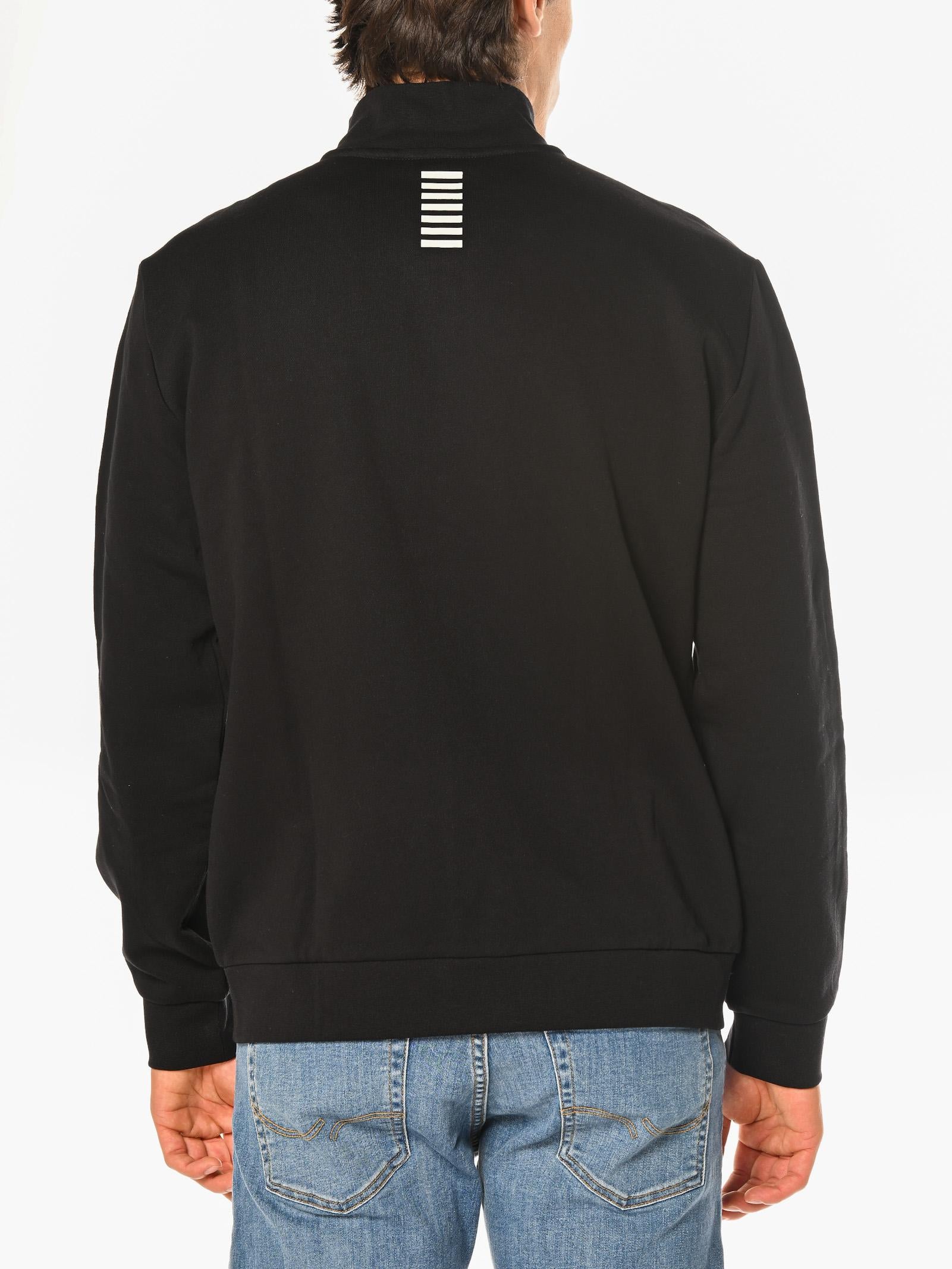Felpa Emporio Armani Nero train core con zip 8NPM36 1200 EA7 