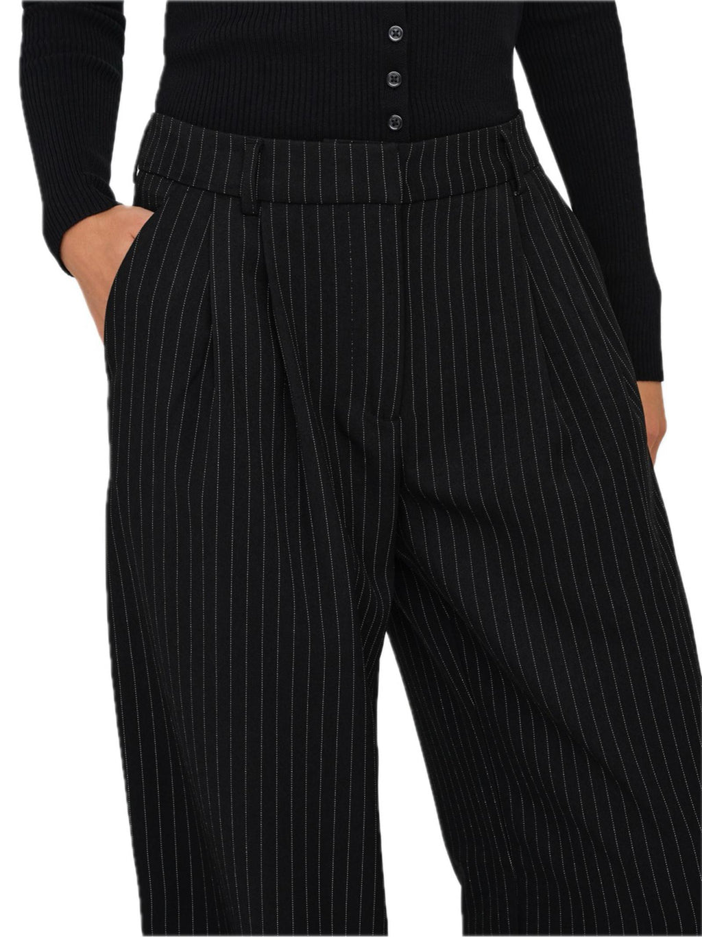 Pantalone Only Reina Nero a righe 15349616 /Black ONLY 
