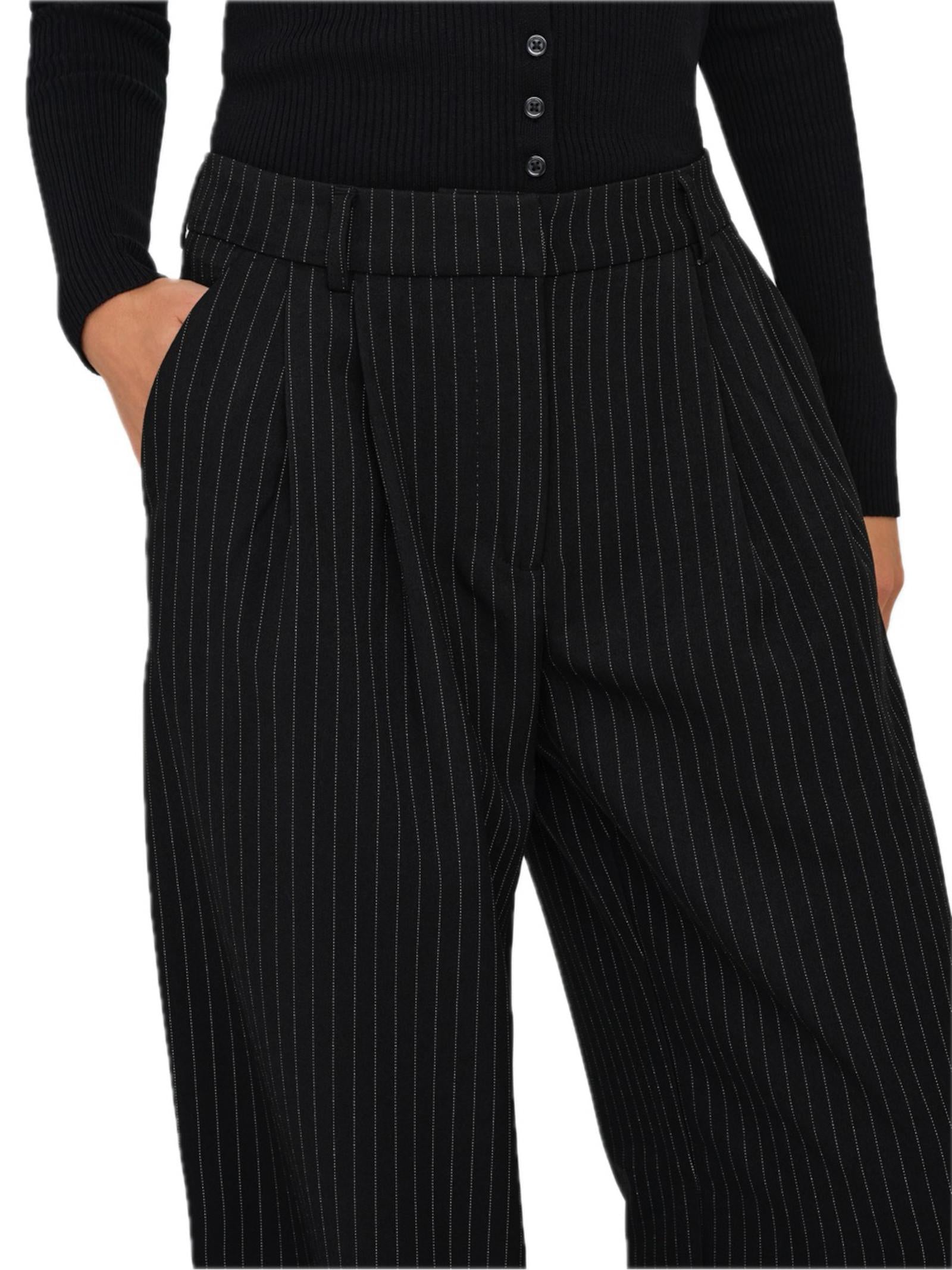 Pantalone Only Reina Nero a righe 15349616 /Black ONLY 