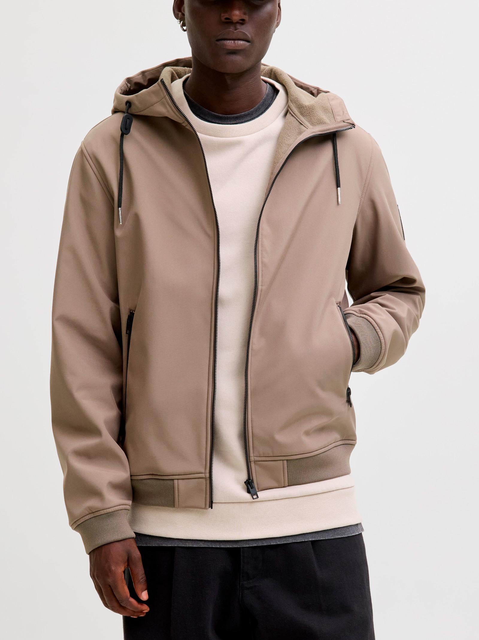 Giubbotto Jack & Jones Basic Fango in Softshell  con cappuccio 12236300 /Falcon JACK & JONES 