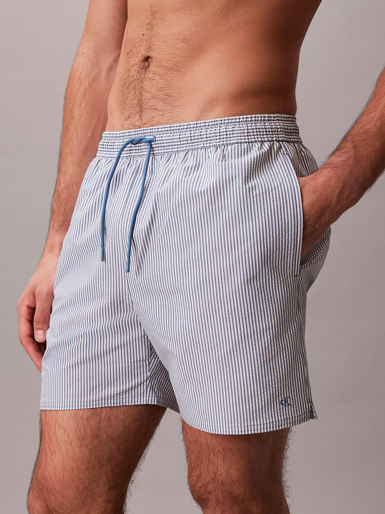 Costume Calvin Klein Drawsting Bianco blu a righe N61040 Q5D CALVIN KLEIN 