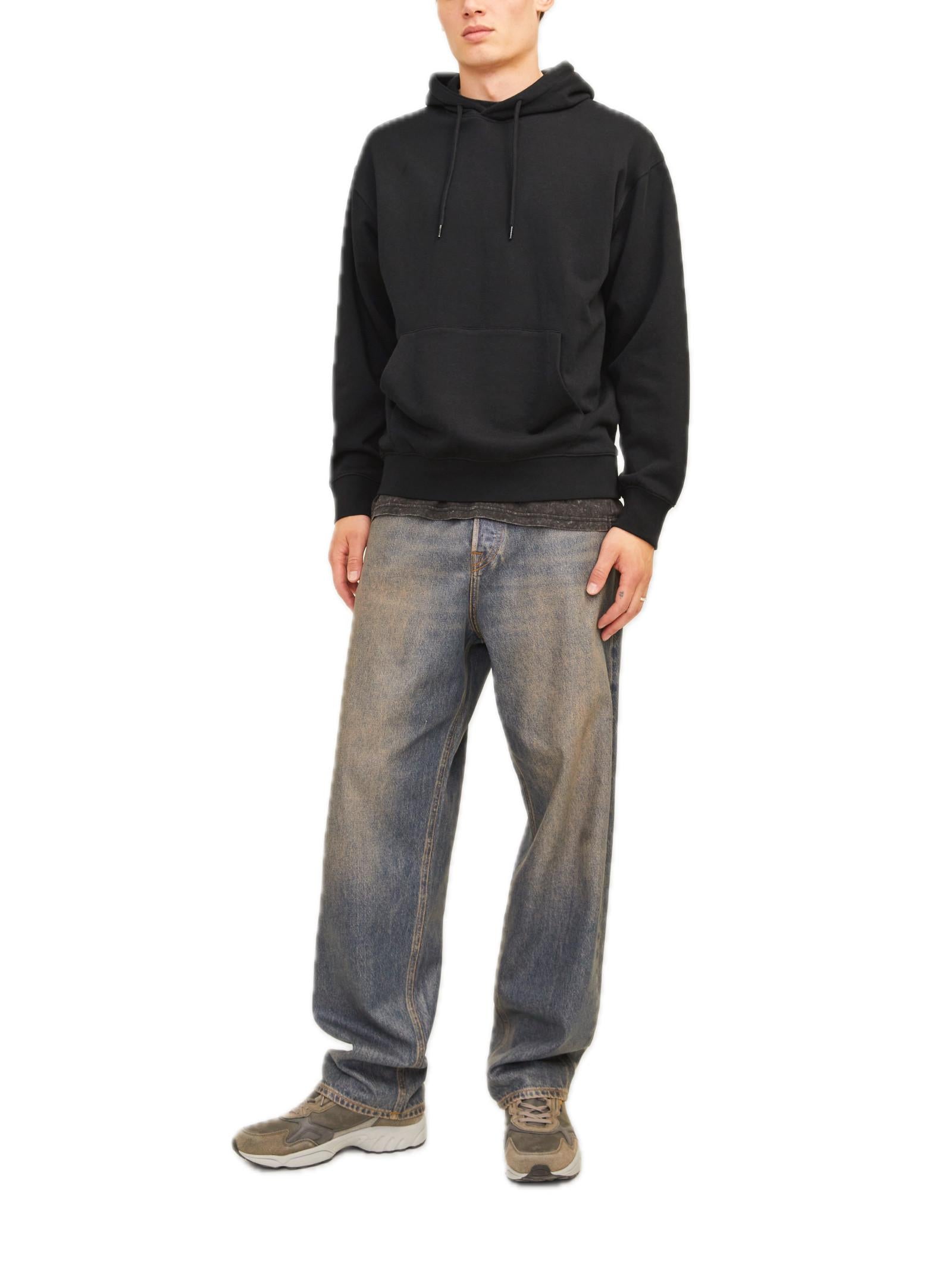 Felpa Jack & Jones Charge Nero con cappuccio 12257852 /Black JACK & JONES 