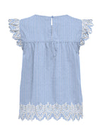 T-shirt Only Bianco riga Tulum sangallo 15367431 /Serenity ONLY 