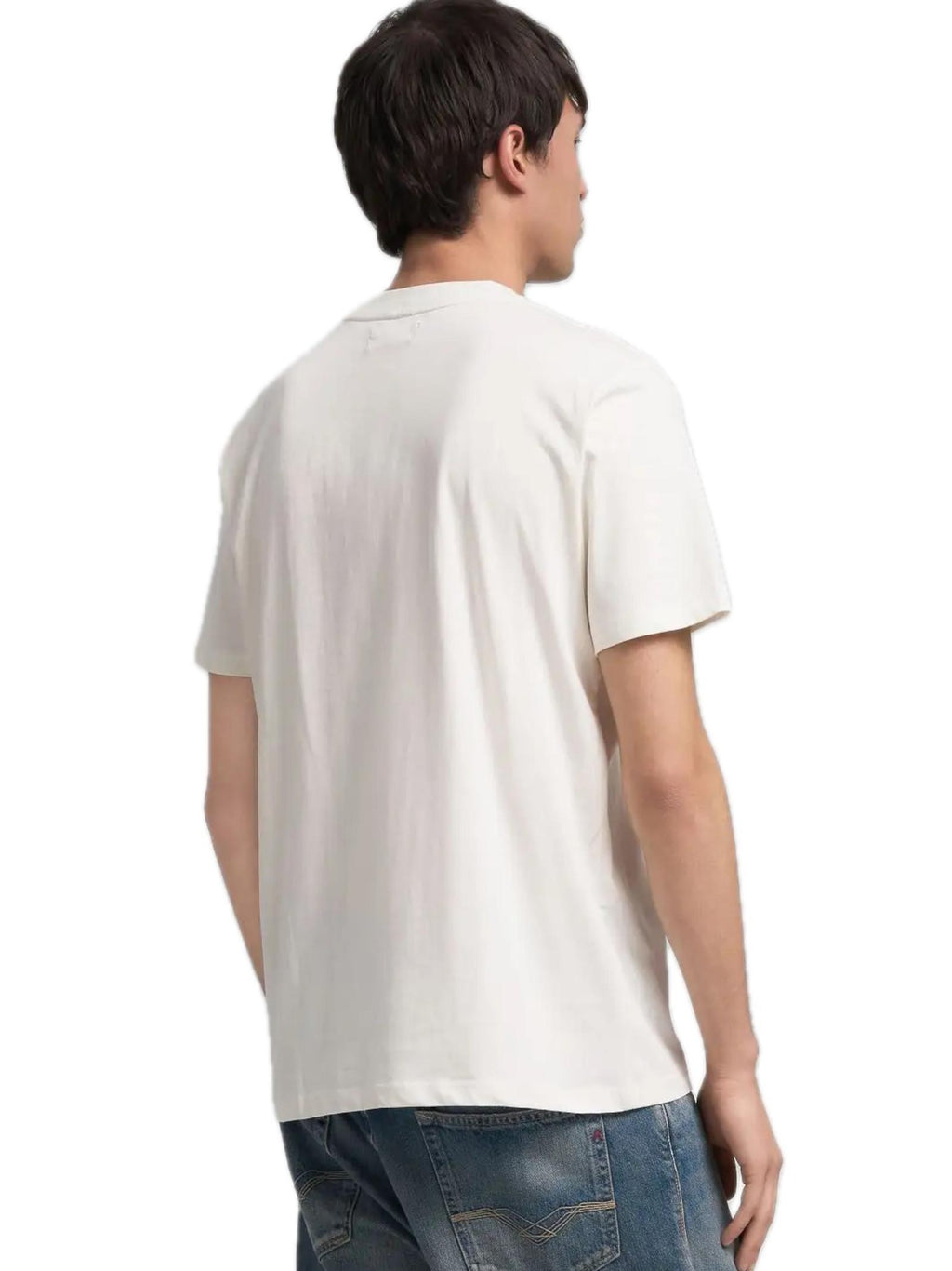 T-shirt Replay Bianco Basic logo piccolo M3097 011 REPLAY 
