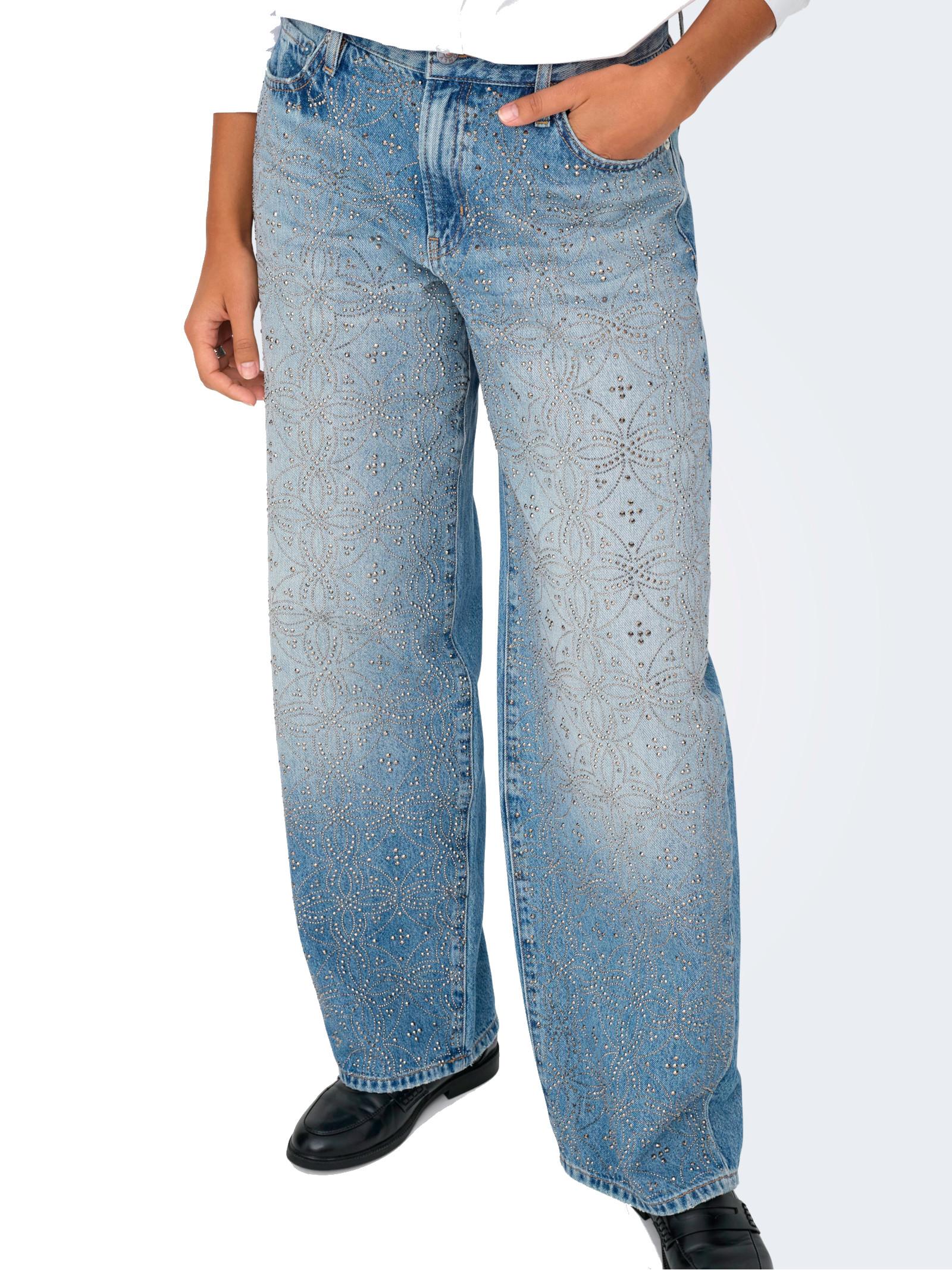 Jeans Only Gianna Medium Blue con strass 15362588 /Light Medium Blue Denim ONLY 