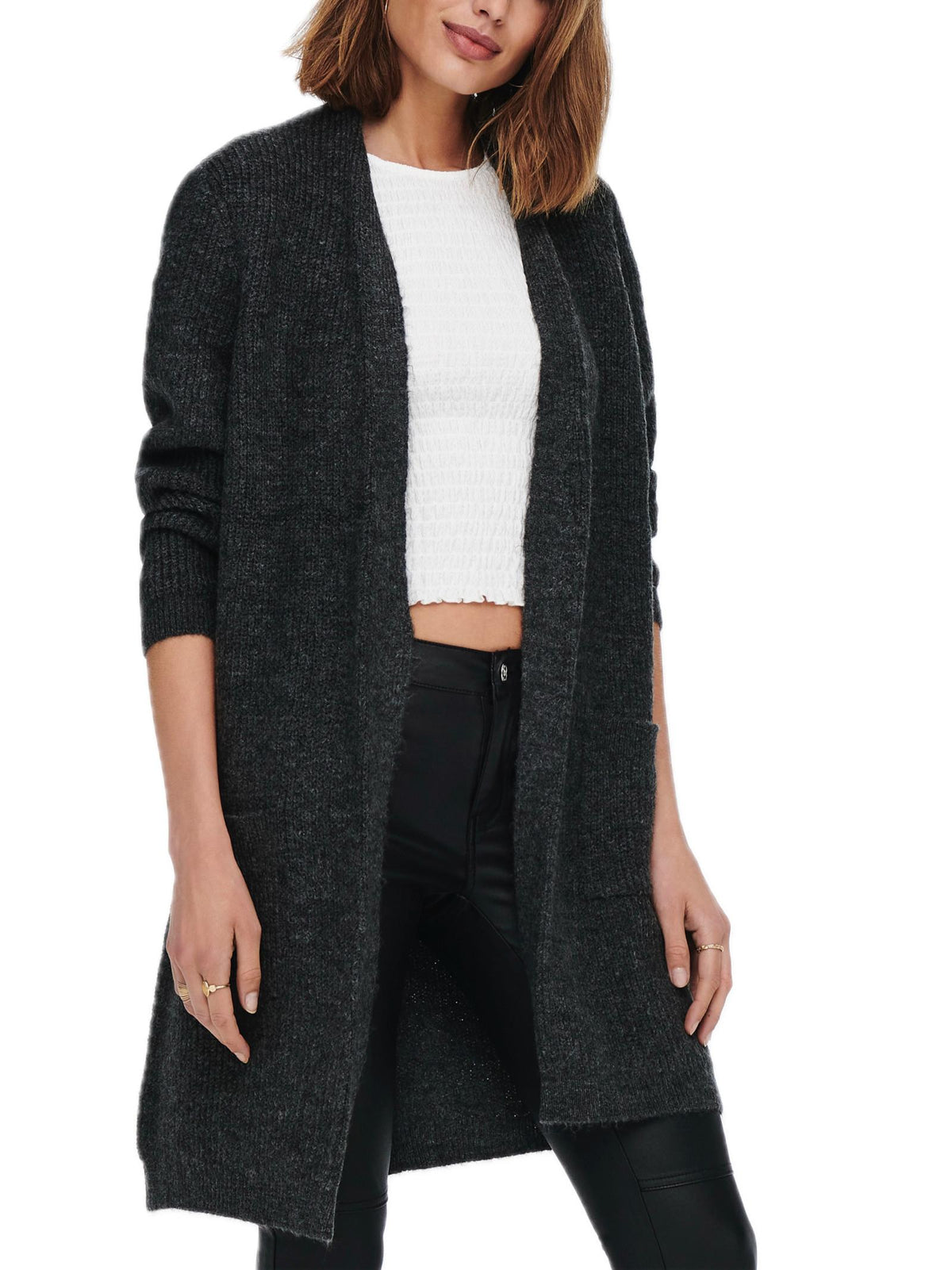 Cardigan Only Jade Grigio scuro lungo 15179815 /Dark Grey Melange ONLY 