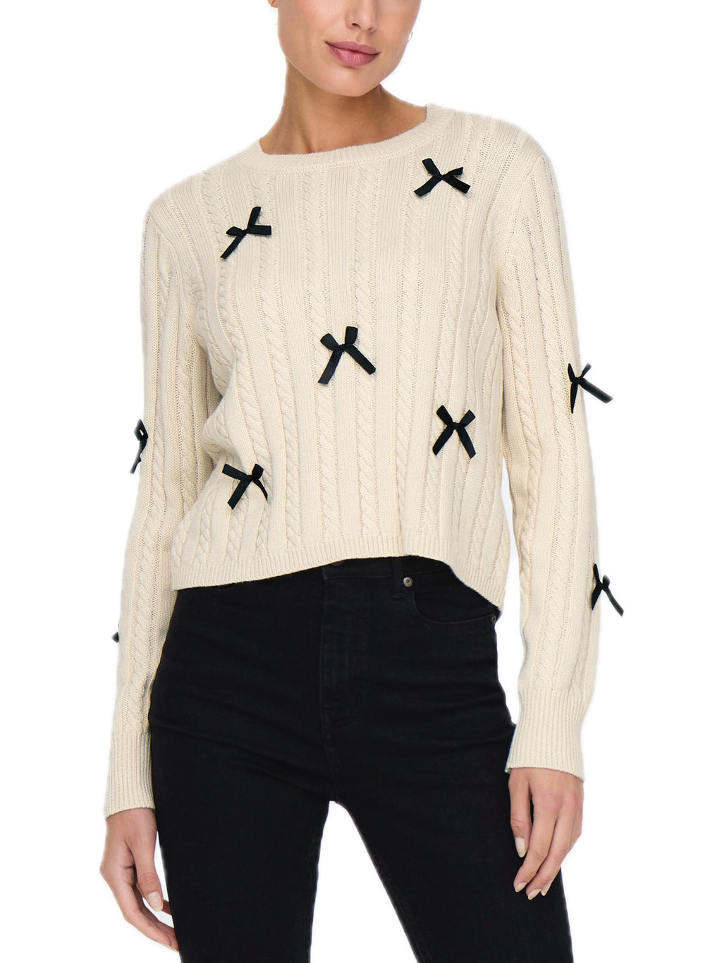 Maglia JDY Bow Crema con fiocchi 15344549 /Birch JDY 