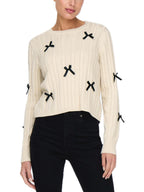 Maglia JDY Bow Crema con fiocchi 15344549 /Birch JDY 