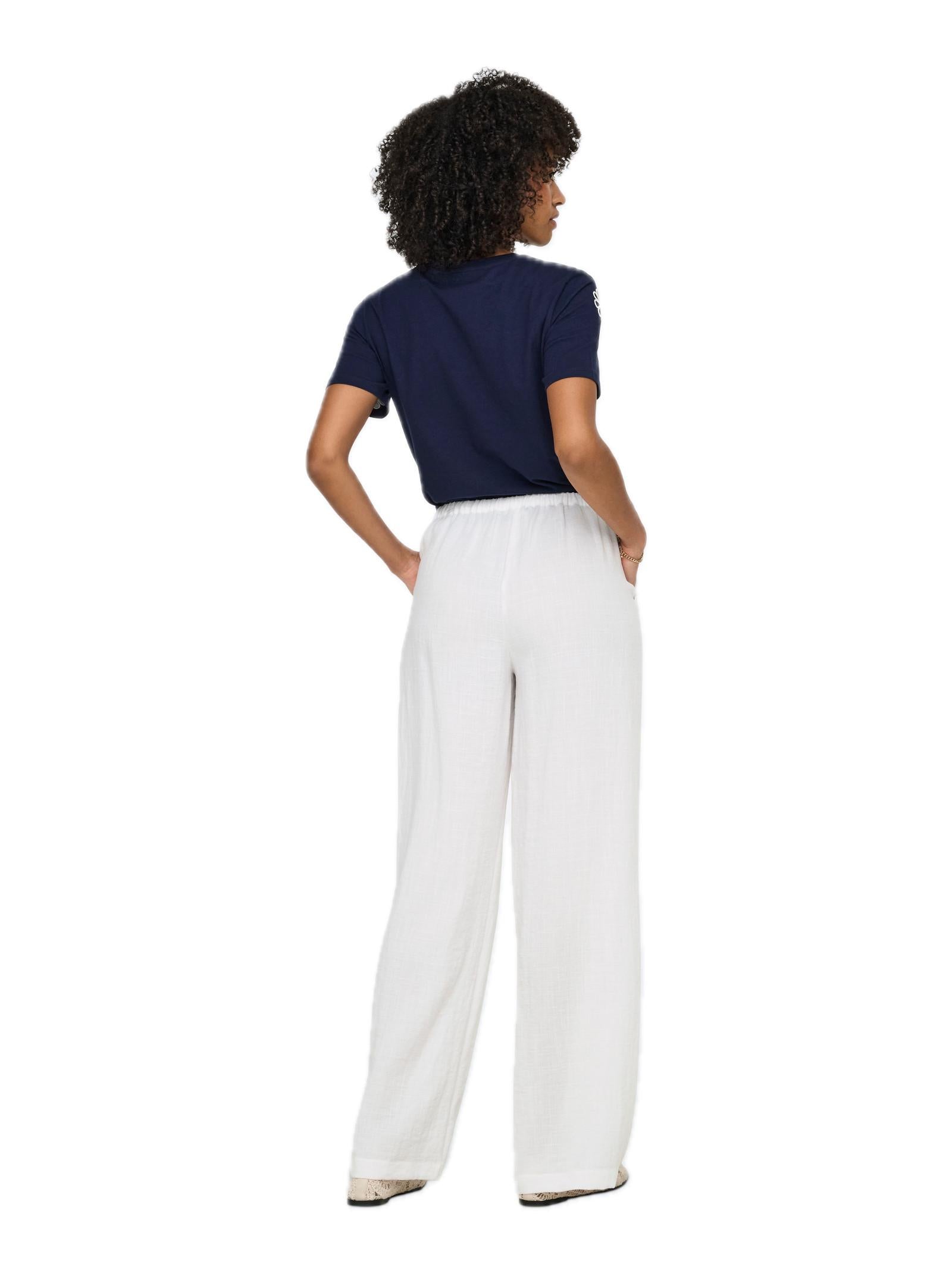 Pantalone Only Bianco Lita con elastico 15370273 /Bright White ONLY 