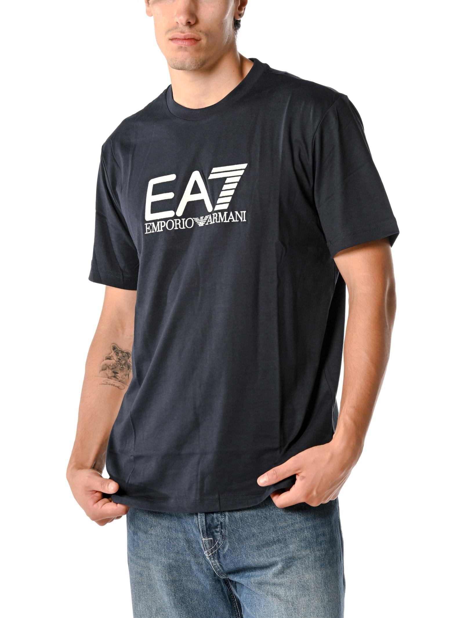 T-shirt Emporio Armani Blu logo grande 7M000898 MB332 EA7 