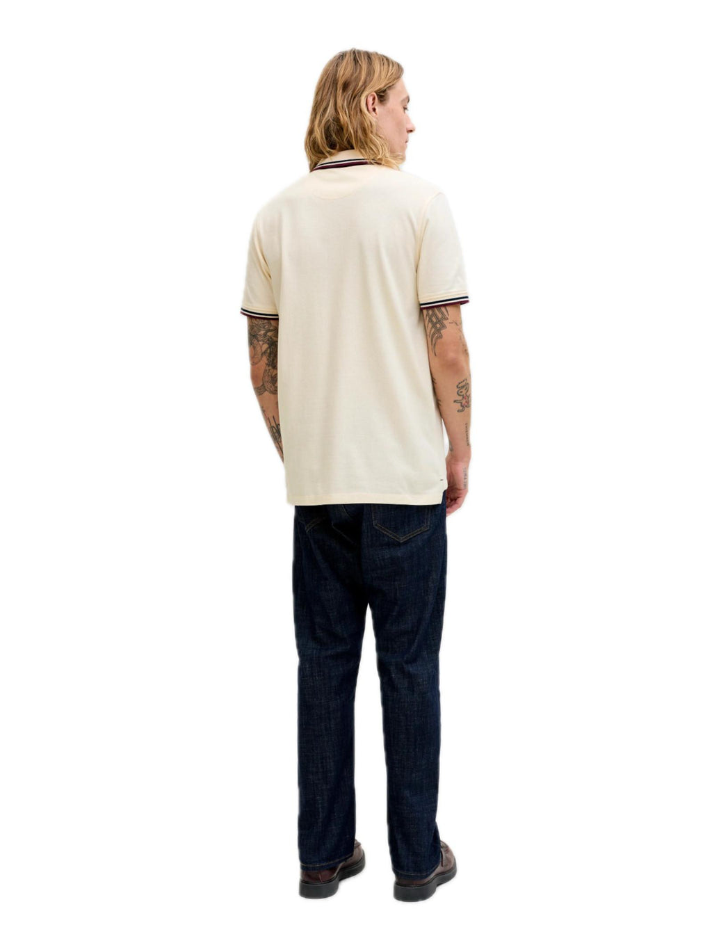 Polo Jack & Jones Paulos Panna slim fit in piquet 12136668 /Antique White JACK & JONES 