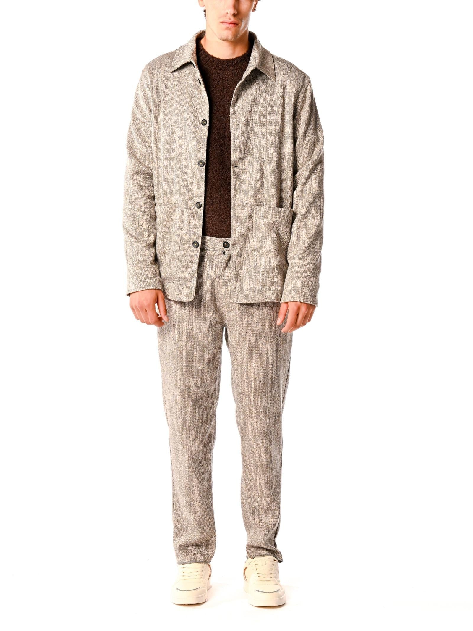 Overshirt Block Eleven Beige con tasche 10BL038 BEIGE BLOCK ELEVEN 