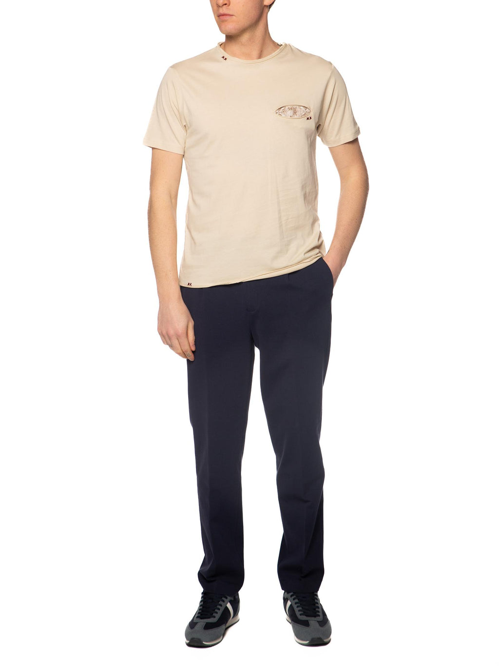 T-shirt Seinse Beige con taschino fiorellini TE3284 BEIGE SEINSE 