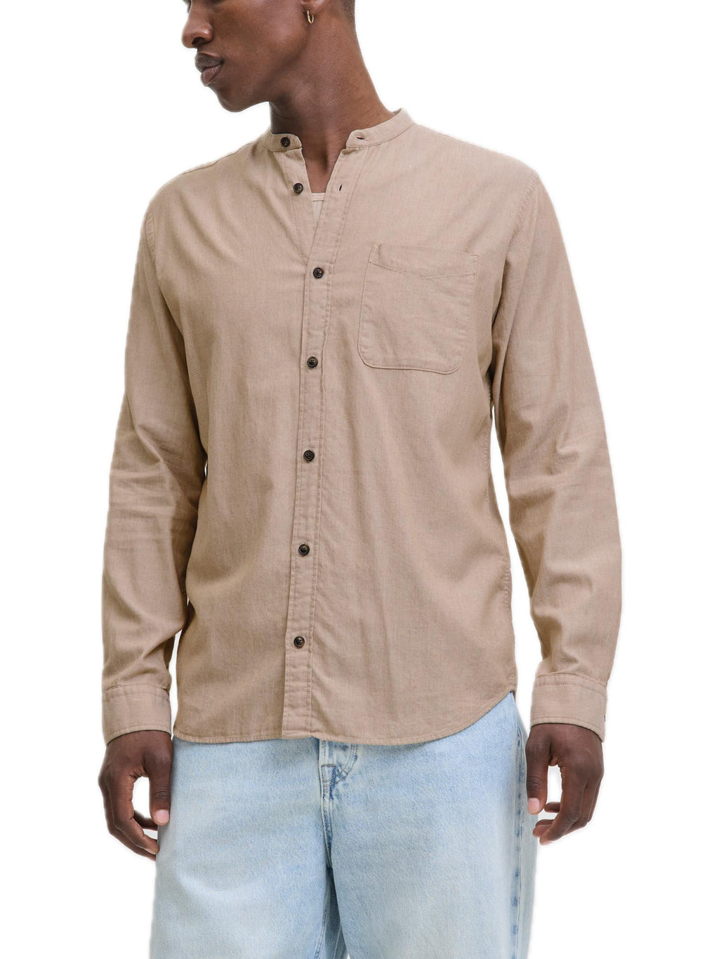 Camicia Jack & Jones Band Beige manica lunga 12278418 /Oatmeal JACK & JONES 