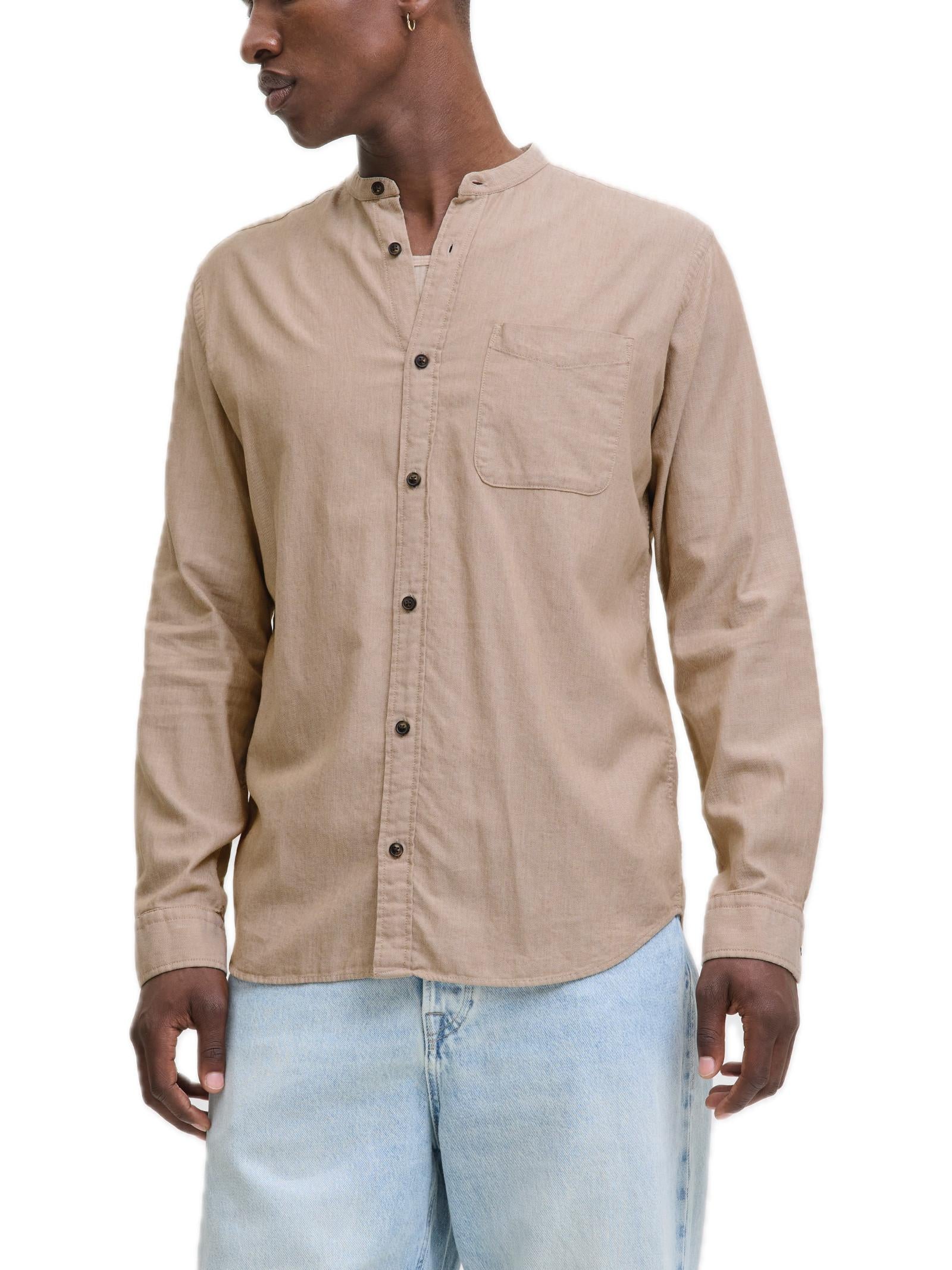 Camicia Jack & Jones Band Beige manica lunga 12278418 /Oatmeal JACK & JONES 