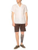 Bermuda Gianni Lupo Marrone lino con elastico MORRIS COFFEE GIANNI LUPO 