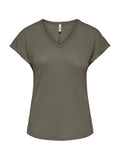 T-shirt Only Verde Dalila scollo a V 15376094 /Smokey Olive ONLY 