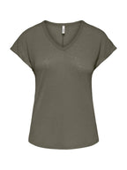 T-shirt Only Verde Dalila scollo a V 15376094 /Smokey Olive ONLY 