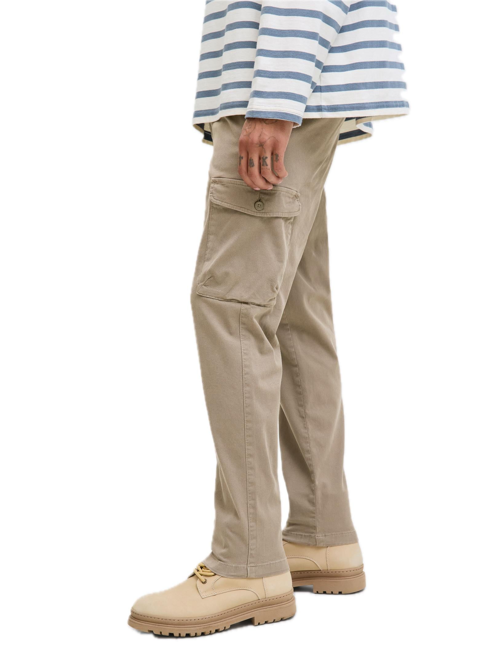 Cargo Jack & Jones Stace Beige con tasconi 12282388 /Brindle JACK & JONES 