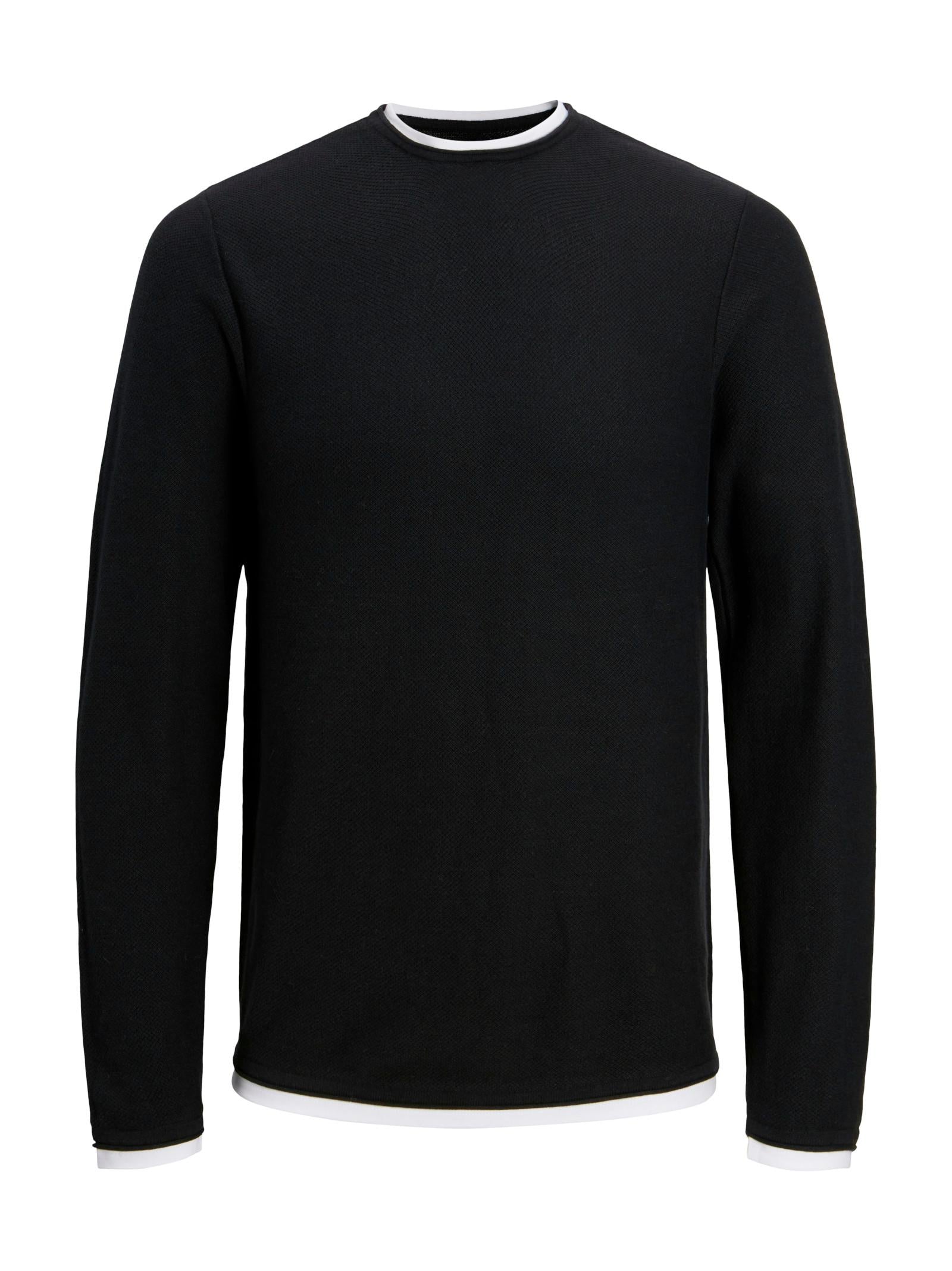 Maglia Jack & Jones Winn Nero girocollo con texture 12227443 /Black JACK & JONES 