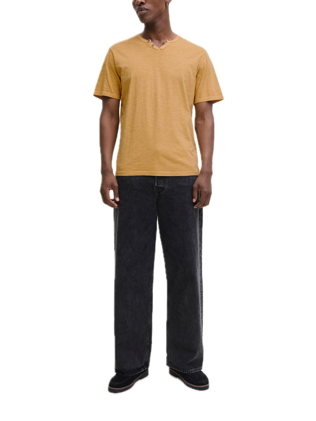 T-shirt Jack & Jones Esplit Senape scollo a V 12164972 /Curry JACK & JONES 