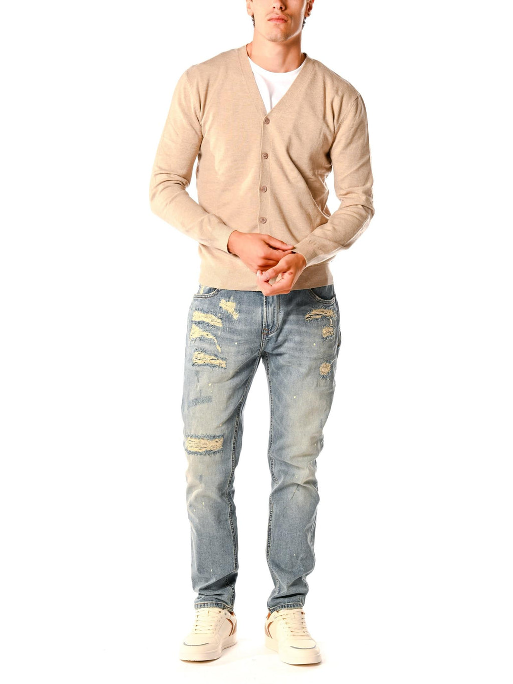 Cardigan Gianni Lupo Camel con bottoni GL513S CAMEL GIANNI LUPO 