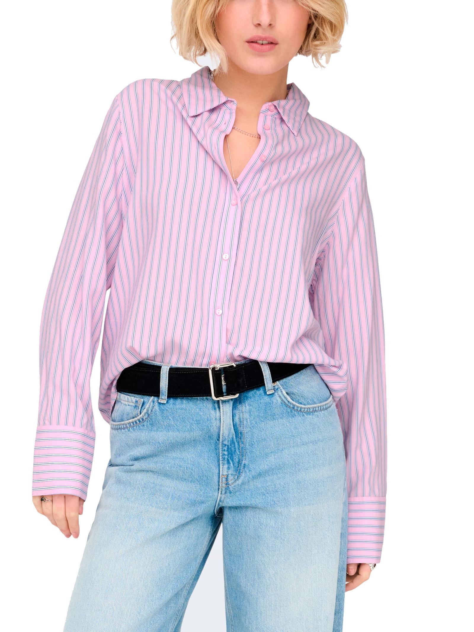 Camicia Only Rosa Berit a righe verticali 15320243 /Bonbon ONLY 