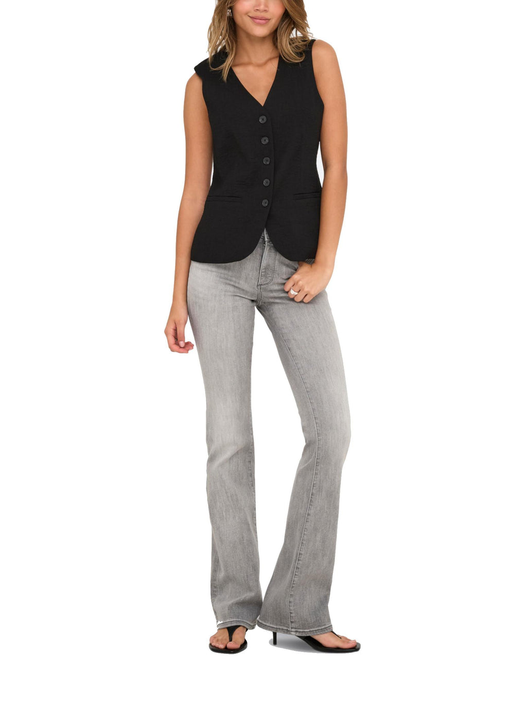 Gilet Only Nero River motivo a V 15354010 /Black JDY 