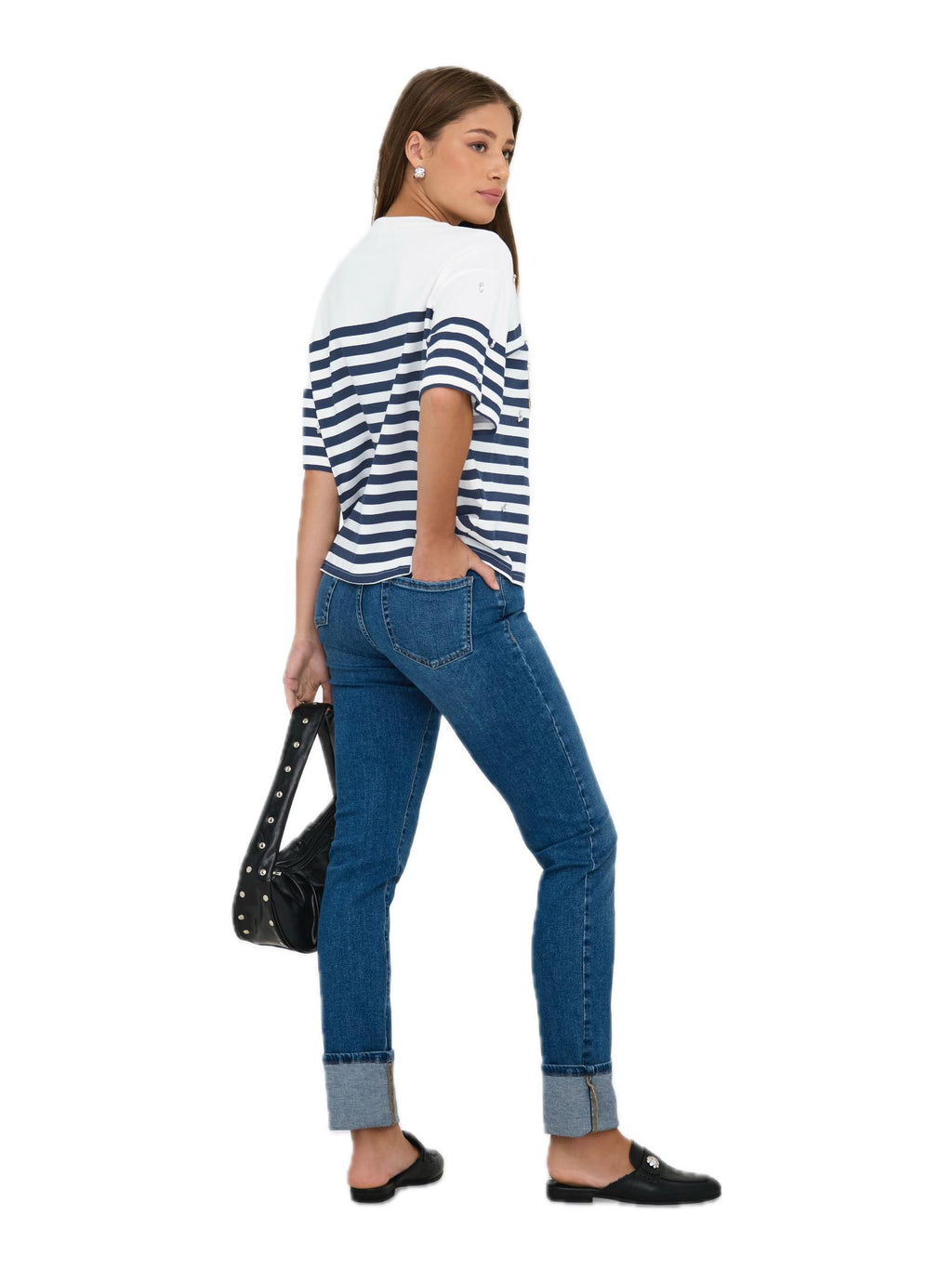 T-shirt Only Alize Blu a righe 15358796 /Night sky Cloud Dancer ONLY 