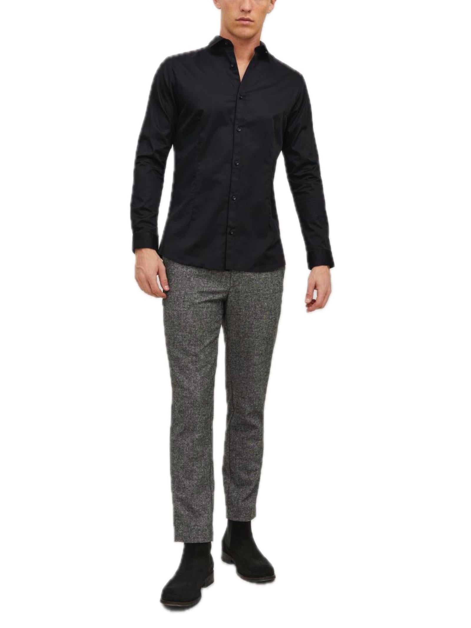 Camicia Jack & Jones Nero Parma manica lunga 12097662 /Black JACK & JONES 