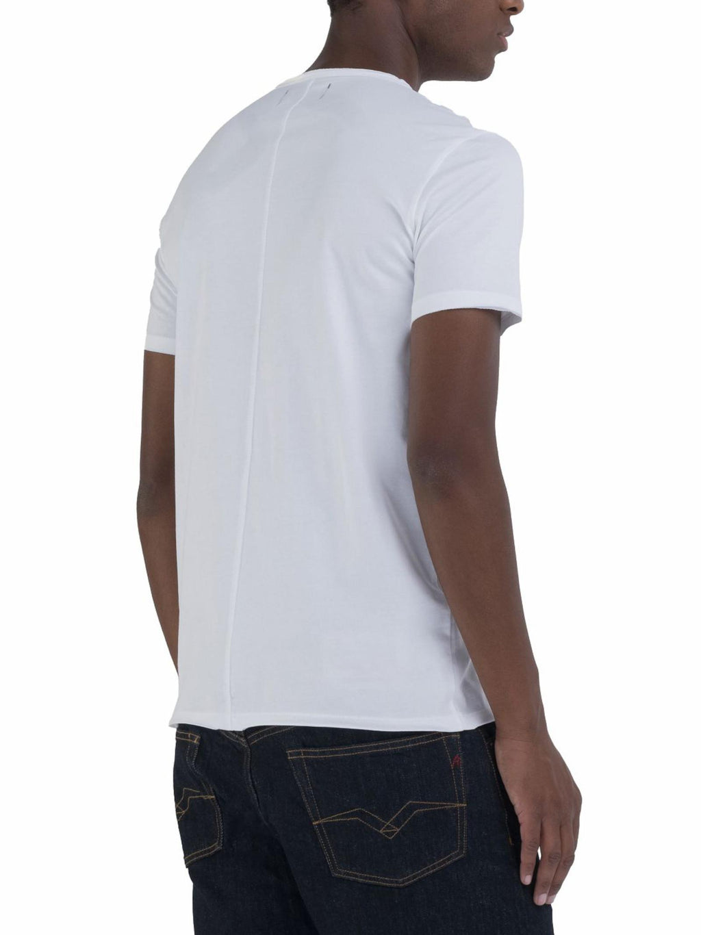 T-Shirt Replay Bianco girocollo mini logo sulla manica M3590 001 REPLAY 