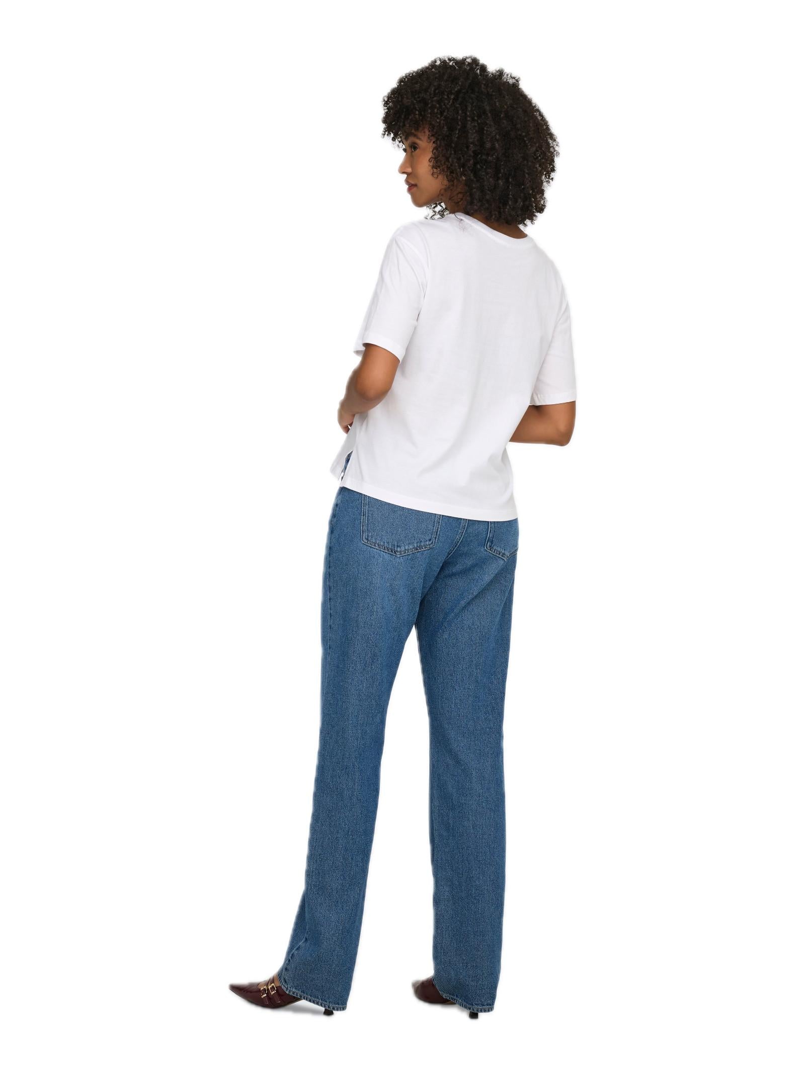 T-shirt Only Bianco Susan stampa 15372179 /Inter. Bright White ONLY 