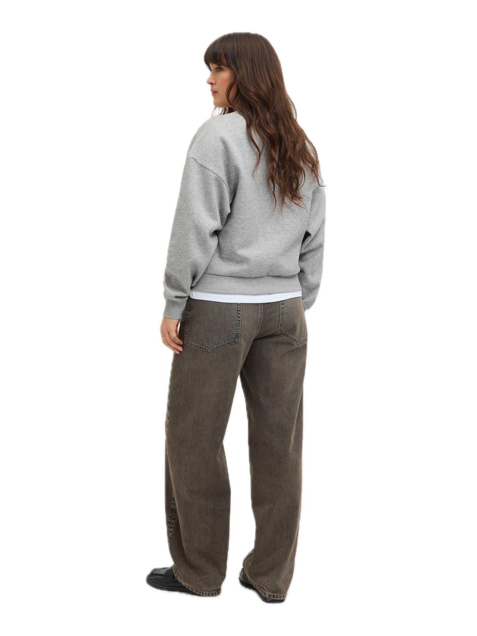Felpa JJXX Merle Grigio con stampa 12260608 /Light Grey Melange JJXX 