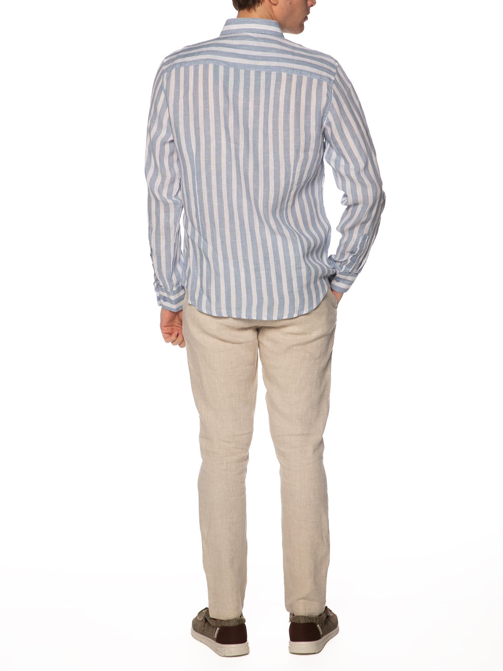 Camicia Gianni Lupo Bianco Celeste in lino GL7781S SKY GIANNI LUPO 