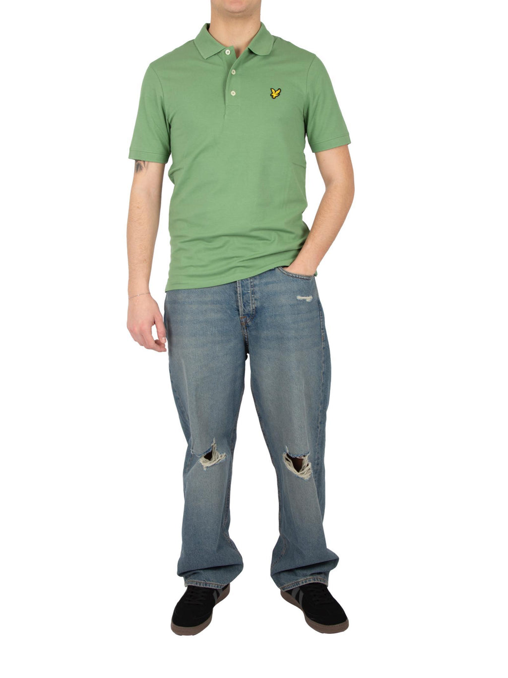 Polo Lyle & Scott Plain Verde manica corta SP400VOG SMOKE GREEN LYLE & SCOTT 