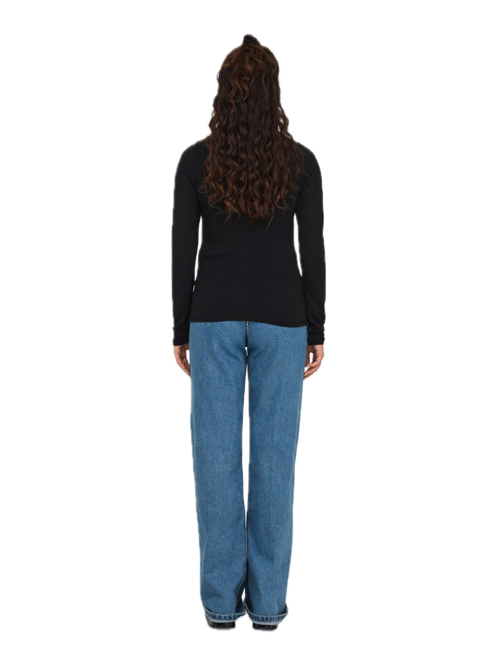 T-shirt Jacqueline De Yong Suma Nero collo alto 15311143 /Black JDY 