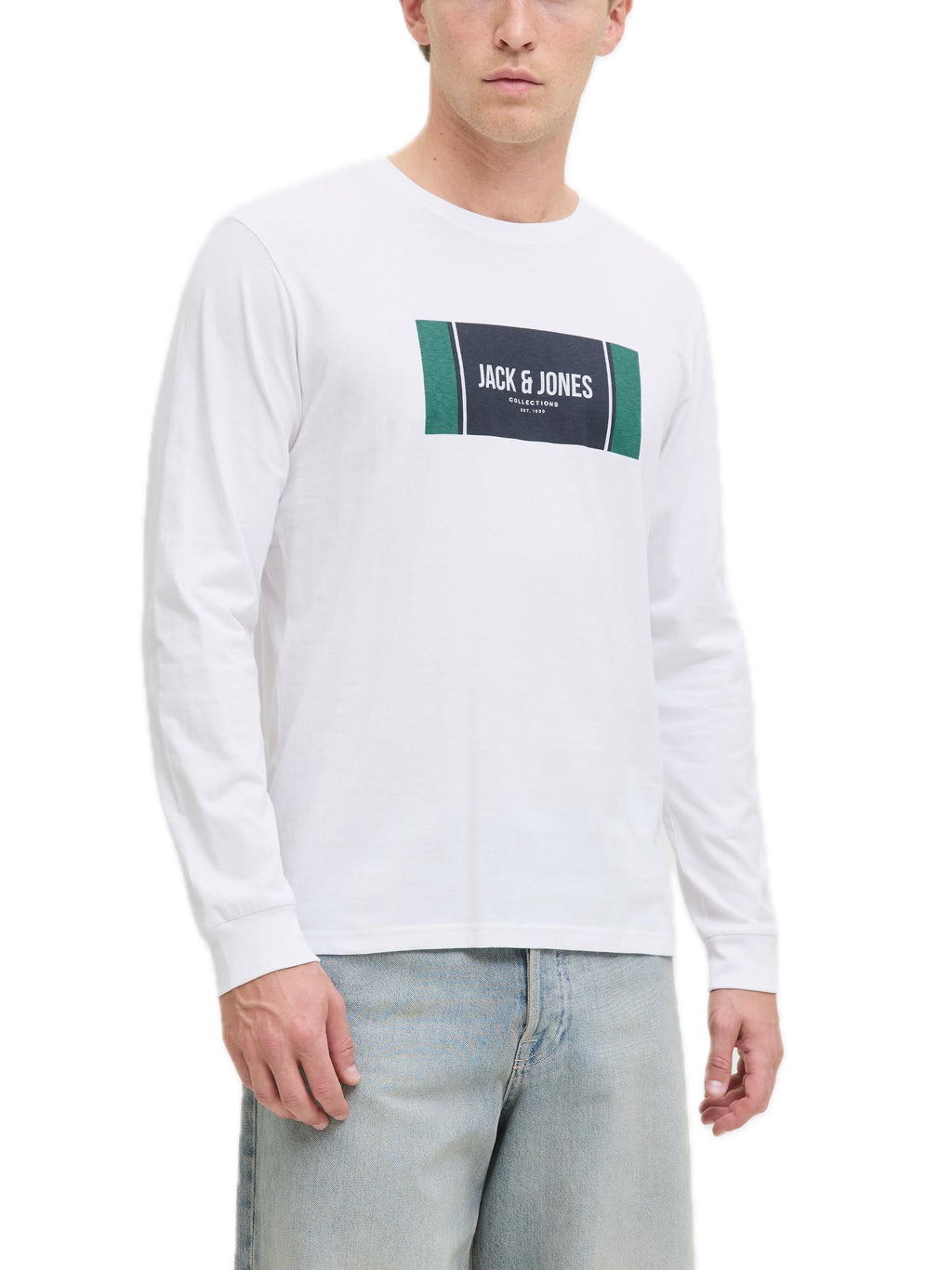 T-shirt Jack & Jones Hayato Bianco stampa 12282290 /White JACK & JONES 