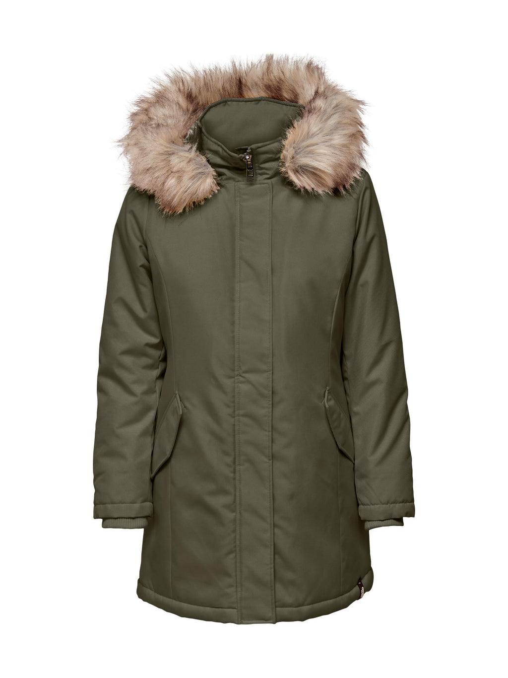 Parka Only Fresh Verde lungo con pelo 15322840 /Kalamata ONLY 