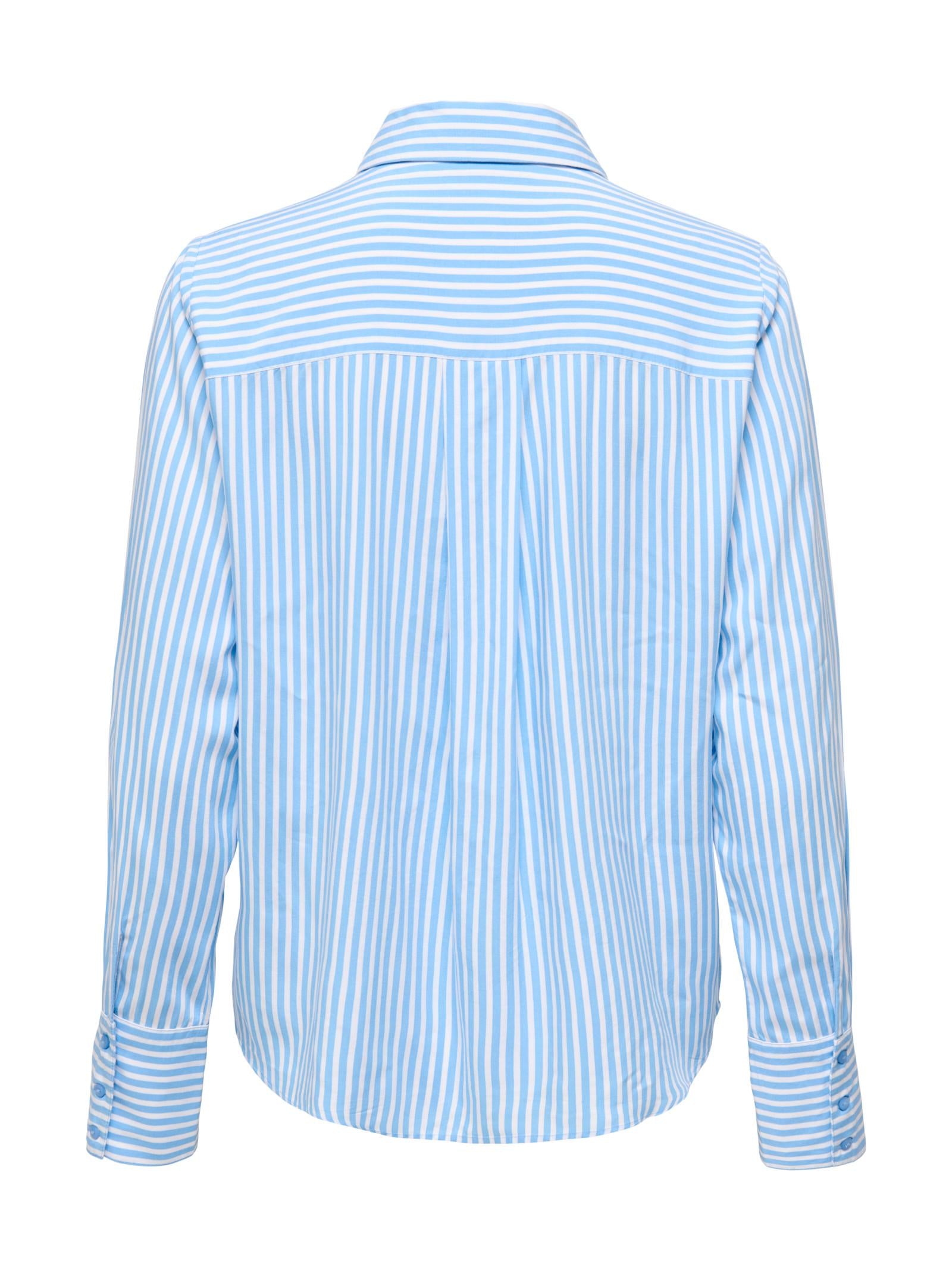 Camicia Only Celeste Berit a righe verticali 15320243 /Serenity ONLY 