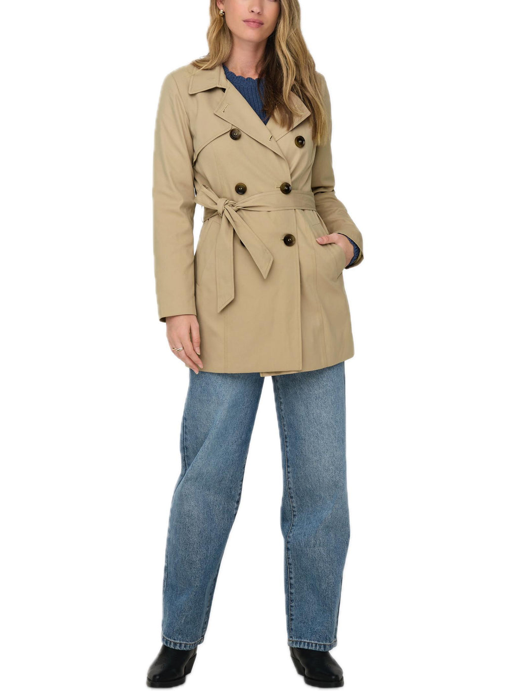Trench Only Beige Valeria doppiopetto 15191821 /Ginger Root ONLY 