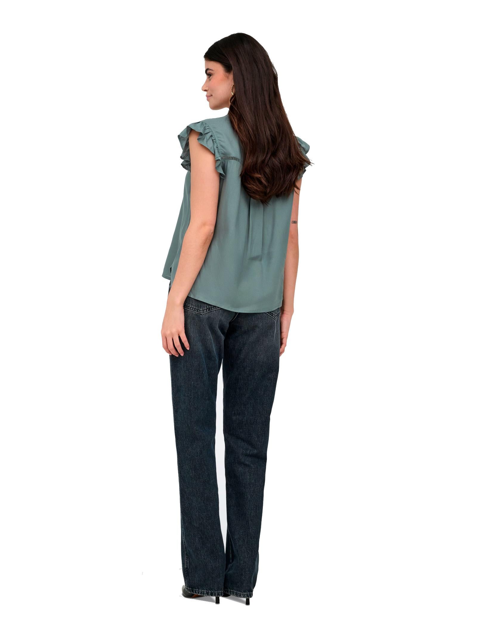 Camicia Only Rosella Verde manica corta 15345828 /Balsam Green ONLY 
