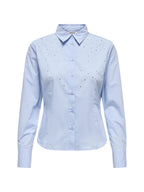 Camicia Only Aida Celeste con strass 15366704 /Brunnera Blue ONLY 