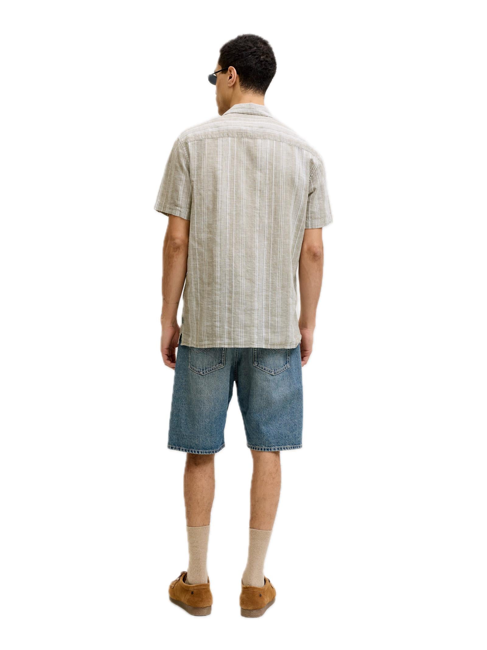 Camicia Jack & Jones Verde salvia Summer Lino 12291964 /Mermaid JACK & JONES 