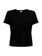T-shirt JDY Sissy Nero con scollo a V 15364526 /Black JDY 
