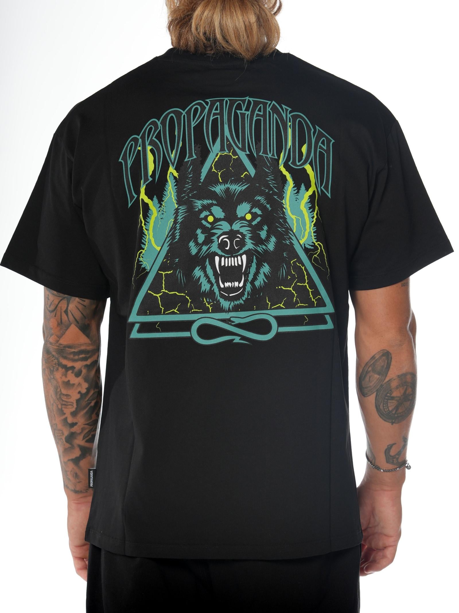T-shirt Propaganda Nero Triangle Wolf TS577 NERO PROPAGANDA 