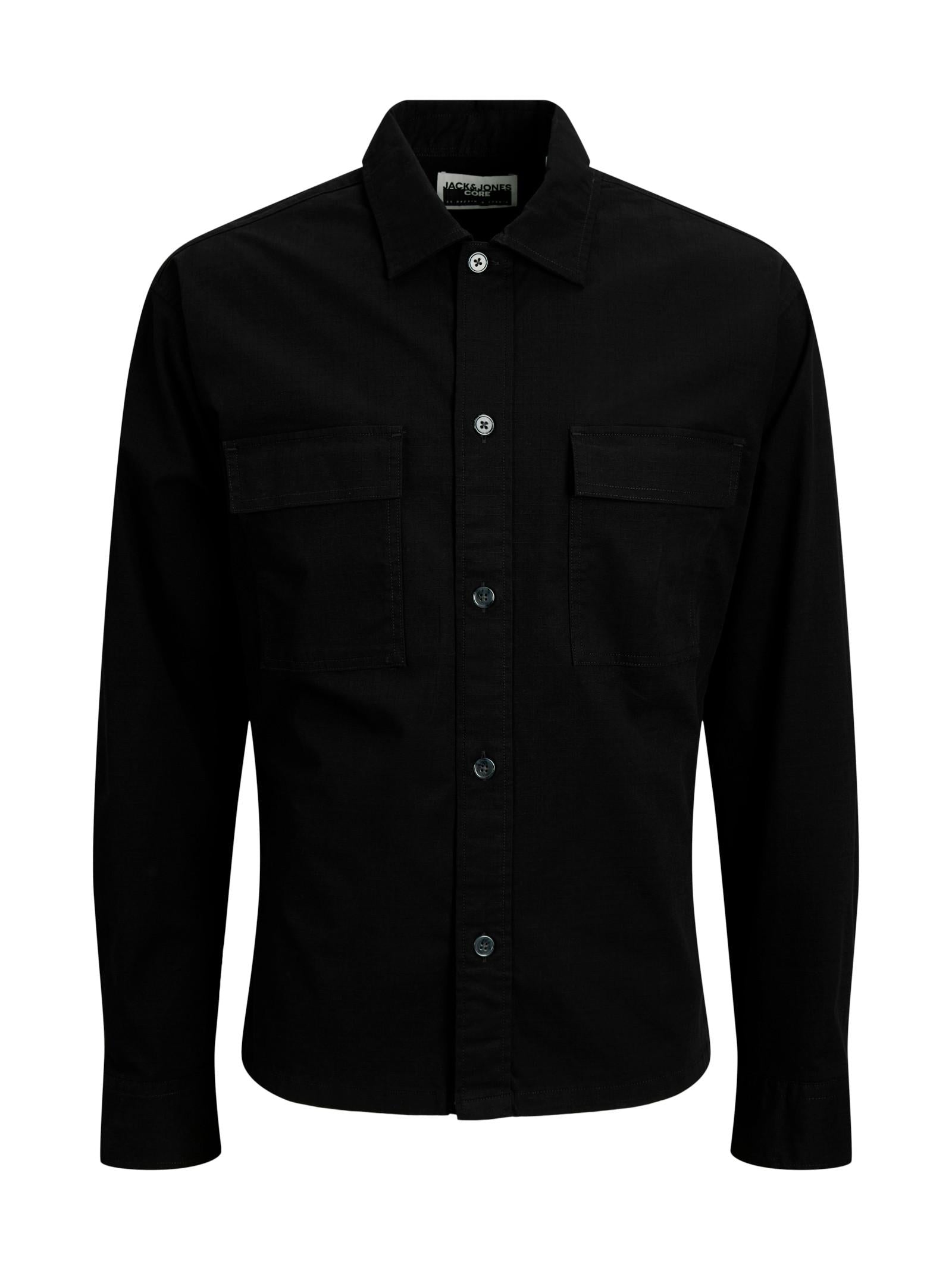 Overshirt Jack & Jones Ripstop Nera manica lunga 12272837 /Black JACK & JONES 
